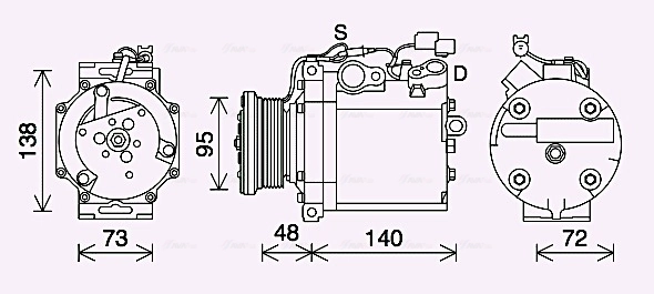 Compresseur, climatisation AVA Clever Choice MTAK267