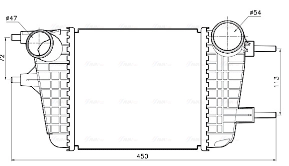 Intercooler, échangeur AVA Clever Choice DN4485
