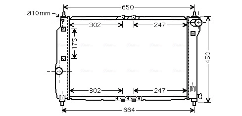 AVA COOLING DWA2067 — Радіатор охолодження CHEVROLET AVEO (T250, T255) (05-) 1.4 i 16V (трубчаті) (вир-во AVA)