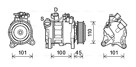 Compresseur, climatisation AVA Clever Choice BWAK499