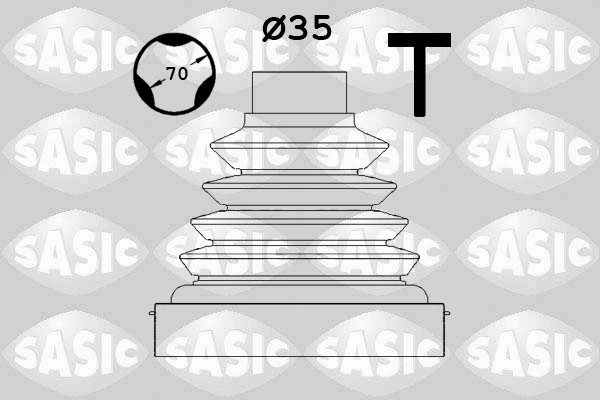 Jeu de joints-soufflets, arbre de commande SASIC 1900021