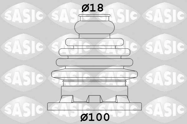 Jeu de joints-soufflets, arbre de commande SASIC 1906034