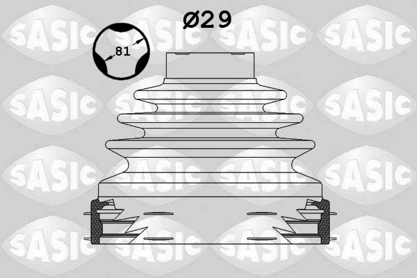 Jeu de joints-soufflets, arbre de commande SASIC 1900024