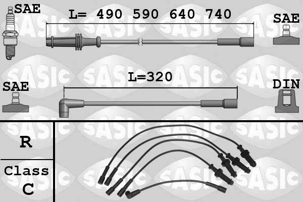 Kit de câbles d'allumage SASIC 9280004