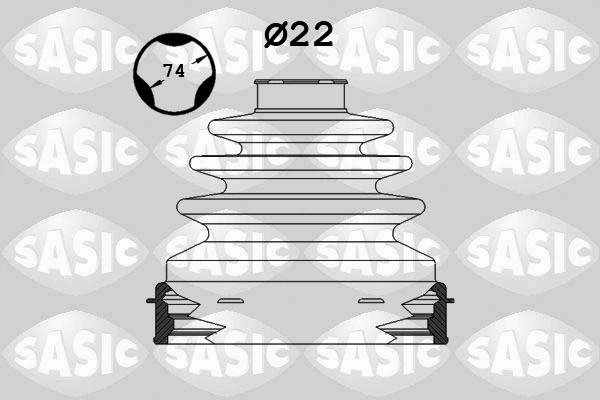 Jeu de joints-soufflets, arbre de commande SASIC 1906010