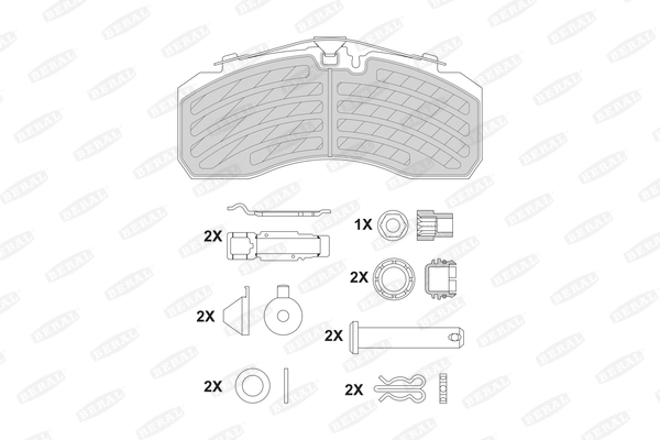 Kit de plaquettes de frein, frein à disque