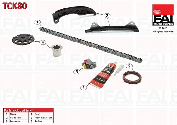 Kit de distribution par chaîne FAI AutoParts TCK80