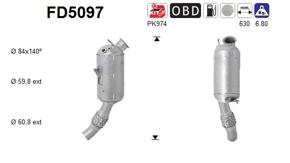 FILTR CZĄSTEK STAŁYCH DPF BMW 2,D EURO 5