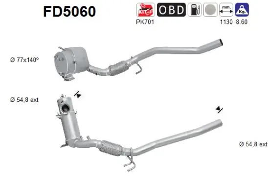 FILTR CZĄSTEK STAŁYCH DPF VW 1,6TDI EURO 5