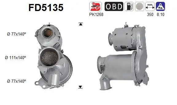 FILTR CZĄSTEK STAŁYCH DPF VW 1,6TDI-2,0TDI EURO 5