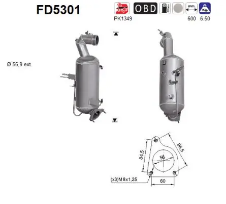 FILTR CZĄSTEK STAŁYCH DPF OPEL ASTRA 1,6CDTI EURO 6