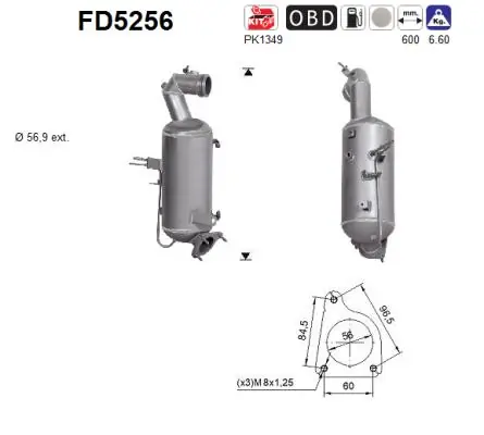 FILTR CZĄSTEK STAŁYCH OPEL ZAFIRA C 1,6CDTI DPF EURO 6