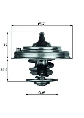 Thermostat, liquide de refroidissement MAHLE TX 30 80D