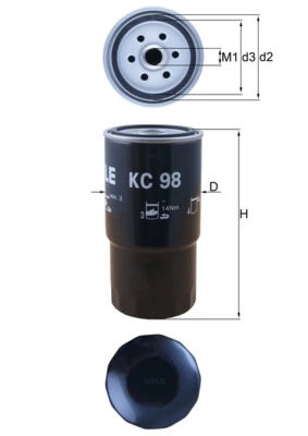 MAHLE KC98 — Фільтр паливний BMW (вир-во Knecht-Mahle)