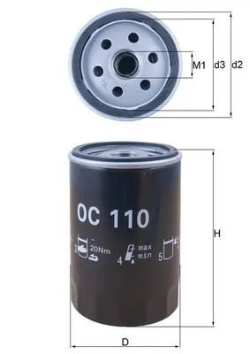 MAHLE OC110 — Фільтр оливний двигуна (вир-во Knecht-Mahle)