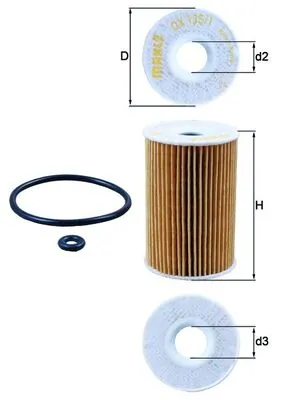 MAHLE OX135/1D — Фільтр оливний двигуна (вир-во Knecht-Mahle)