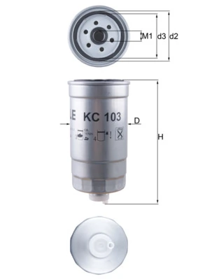 MAHLE KC103 — Фільтр паливний (вир-во Knecht-Mahle)
