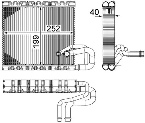 Evaporator, air conditioning