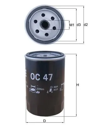 MAHLE OC47 — Фільтр масляний
