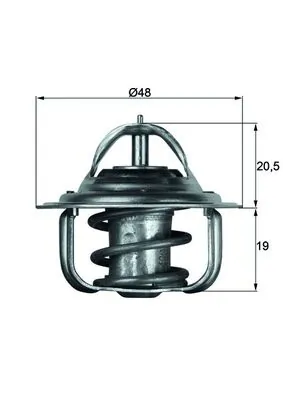 Thermostat, liquide de refroidissement MAHLE TX 5 88D