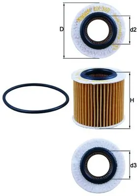 MAHLE OX360D — Фільтр оливний двигуна SKODA FABIA (вир-во Knecht-Mahle)