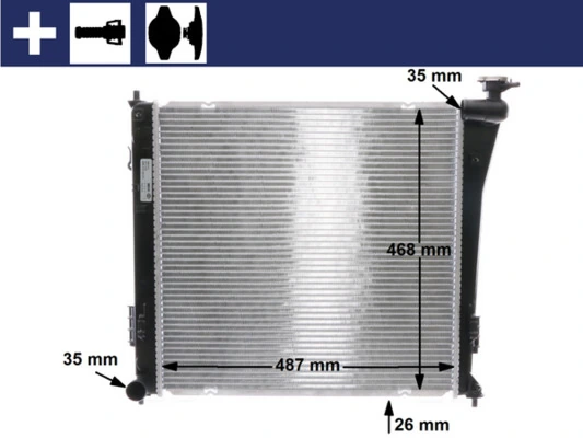 Radiateur, refroidissement du moteur MAHLE CR 848 000S