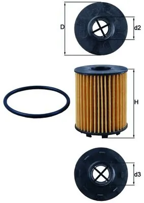 MAHLE OX371D — Фільтр оливний двигуна FIAT DOBLO 04-, OPEL ASTRA H 05- 1.3 CDTI (вир-во KNECHT-MAHLE)