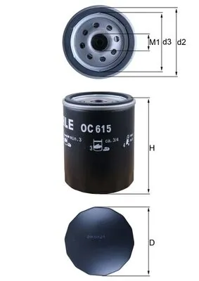 MAHLE OC615 — Фільтр масляний