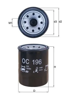MAHLE OC196 — Фільтр масляний