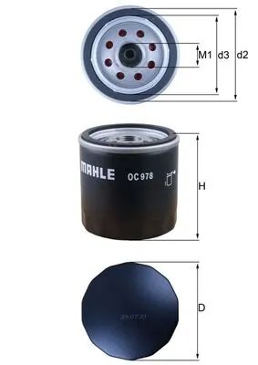 MAHLE OC978 — Фільтр масляний