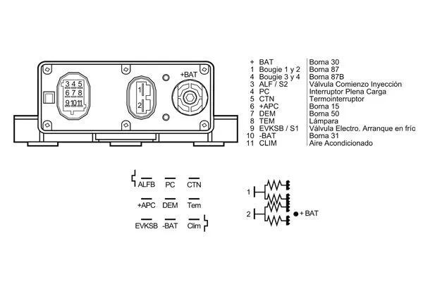 Appareil de commande, temps de préchauffage MAHLE MHG 49
