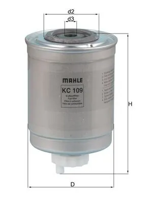MAHLE KC109 — Фільтр паливний TRANSIT (вир-во Knecht-Mahle)