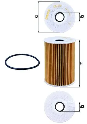 MAHLE OX415D — Фільтр оливний двигуна (вир-во Knecht-Mahle)