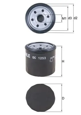 MAHLE OC1253 — Фільтр оливний DAEWOO MATIZ (вир-во KNECHT-MAHLE)