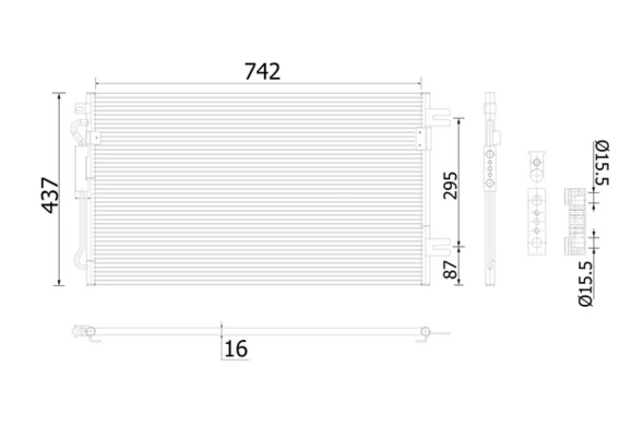 Condenseur, climatisation MAHLE AC 907 000S