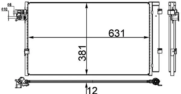 Condenseur, climatisation MAHLE AC 38 000P