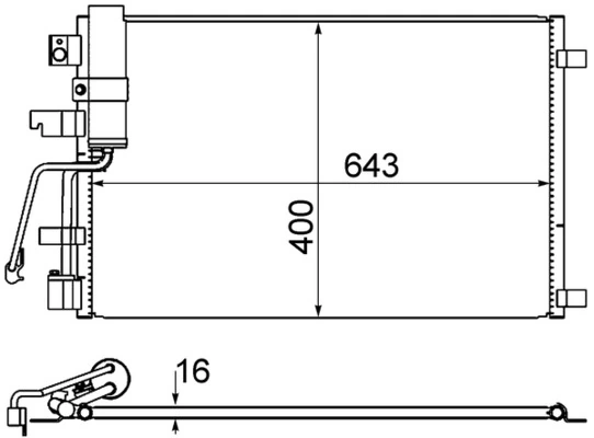 Condenseur, climatisation MAHLE AC 607 001S