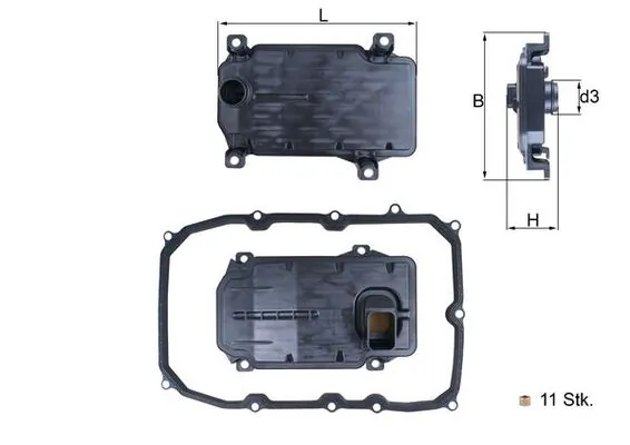 MAHLE HX187KIT — Фільтр АКПП AUDI Q7 09-15, VW TOUAREG 10-18 з прокладкою (вир-во KNECHT-MAHLE)