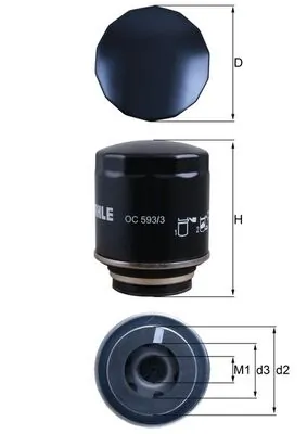 MAHLE OC593/3 — Оливний фільтр