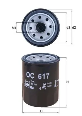 MAHLE OC617 — Фільтр масляний