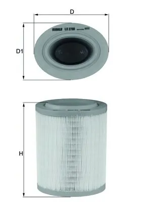 MAHLE LX2790 — Фільтр повітряний (вир-во Knecht-Mahle)