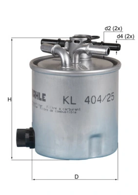 MAHLE KL404/25 — Фільтр паливний RENAULT LOGAN 1.5 DCi 05-, SANDERO 1.5 DCi 09- (вир-во KNECHT-MAHLE)