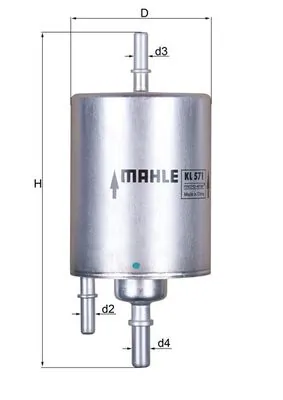 MAHLE KL571 — Фільтр паливний (вир-во Knecht-Mahle)