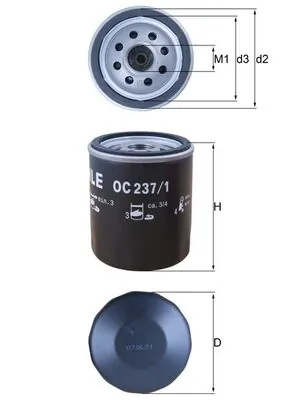 MAHLE OC237/1 — Оливний фільтр