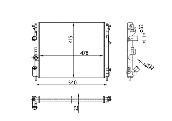 Radiateur, refroidissement du moteur MAHLE CR 36 000S