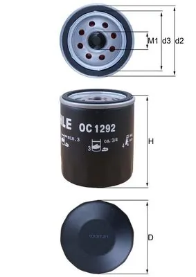 MAHLE OC1292 — Фільтр масляний