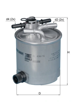 MAHLE KL404/16 — Паливний фільтр
