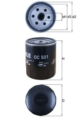 MAHLE OC501 — Фільтр масляний