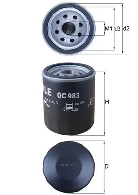 MAHLE OC983 — Фільтр масляний