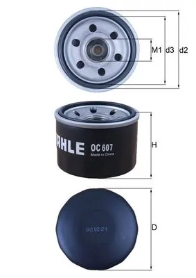 MAHLE OC607 — Фільтр оливний двигуна (вир-во Knecht-Mahle)